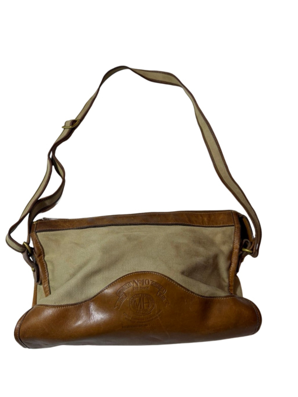 Vintage Ghurka No. 10 The Envoy Marley Hodgson Canvas Leather Crossbody Bag USA